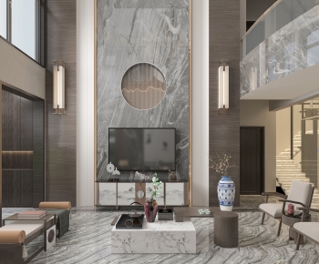 New Chinese Style A Living Room-ID:684562927