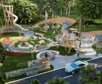 Modern Park Landscape-ID:537909035