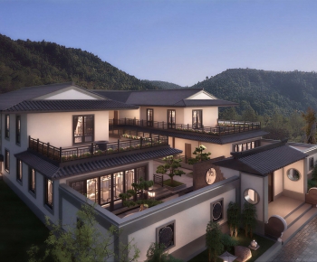 New Chinese Style Villa Appearance-ID:822565086