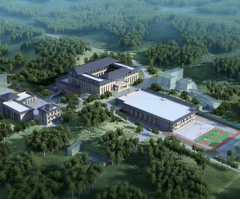 New Chinese Style Architectural Bird's-eye View Planning-ID:715310646