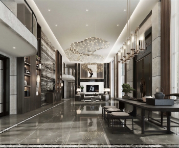 New Chinese Style A Living Room-ID:709522011