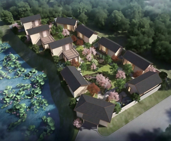 New Chinese Style Architectural Bird's-eye View Planning-ID:254046921