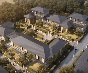 Modern Architectural Bird's-eye View Planning-ID:697860002