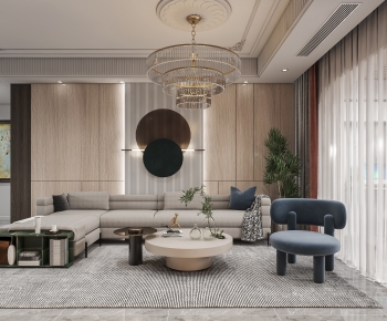 Simple European Style A Living Room-ID:993665931