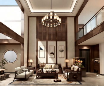 New Chinese Style A Living Room-ID:459532981