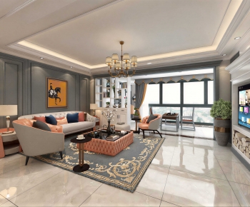 Simple European Style A Living Room-ID:665961987