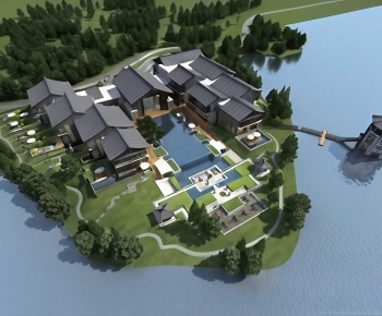 New Chinese Style Architectural Bird's-eye View Planning-ID:599565982