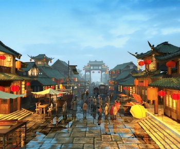 Chinese Style Commercial Street-ID:633552074