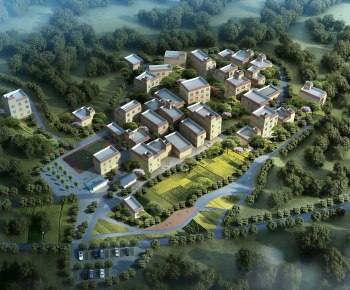 Modern Architectural Bird's-eye View Planning-ID:501704933