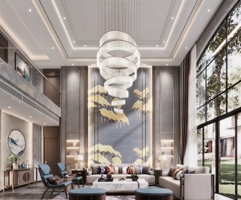 New Chinese Style A Living Room-ID:645822053