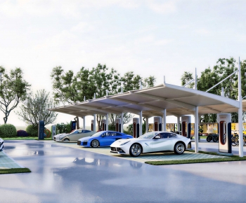 Modern Outdoor Parking Lot-ID:289700036