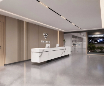 Modern Office Reception Desk-ID:496395115