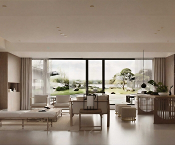 New Chinese Style A Living Room-ID:675163035