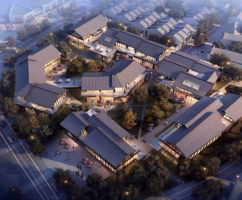 New Chinese Style Architectural Bird's-eye View Planning-ID:630590986
