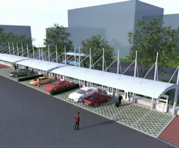 Modern Outdoor Parking Lot-ID:629134892