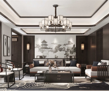 New Chinese Style A Living Room-ID:460571052