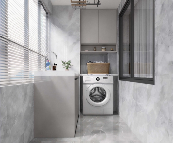 Modern Balcony Laundry Room-ID:428997993