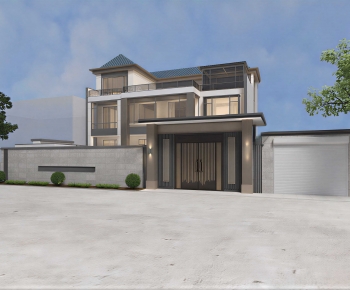 New Chinese Style Facade Element-ID:867562065
