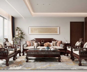 New Chinese Style A Living Room-ID:177366023