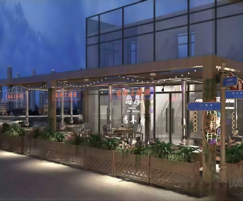 Modern Barbecue Restaurant-ID:184381016