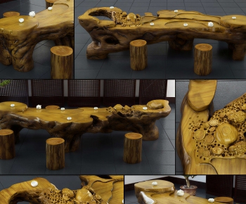 Chinese Style Tea Tables And Chairs-ID:492649083