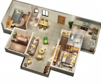 Modern A Bird's-eye View Of Home Decoration-ID:585946084