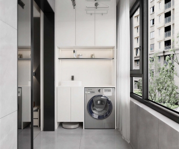 Modern Balcony Laundry Room-ID:986197951