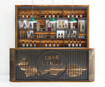 New Chinese Style Wine Cabinet-ID:978241921