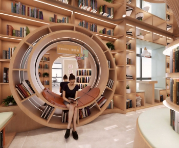 Wabi-sabi Style Bookstore Book Bar-ID:146435025