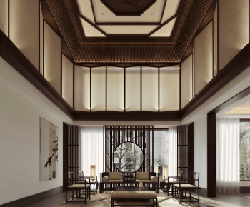 New Chinese Style A Living Room-ID:195101983