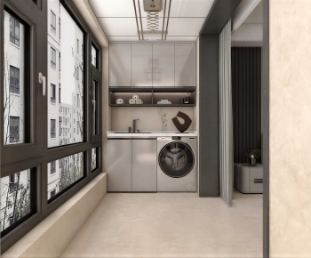 Modern Balcony Laundry Room-ID:262975932