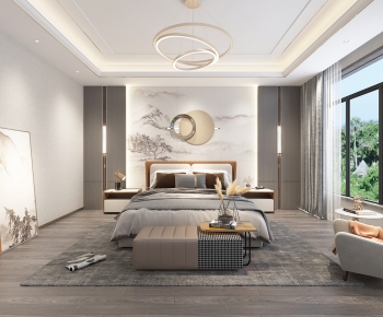 New Chinese Style Bedroom-ID:345859591