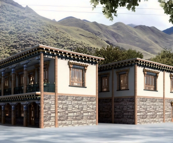 New Chinese Style Building Appearance-ID:967626094