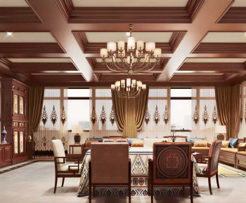 New Chinese Style A Living Room-ID:922626027