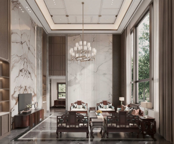 New Chinese Style A Living Room-ID:777048117
