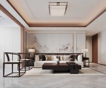 New Chinese Style A Living Room-ID:701119903