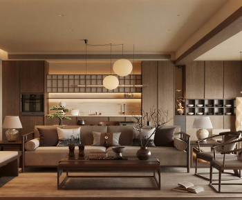 New Chinese Style A Living Room-ID:298626904