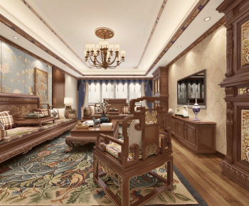 Chinese Style A Living Room-ID:782453062
