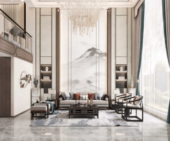 New Chinese Style A Living Room-ID:488019023