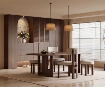 Wabi-sabi Style Dining Room-ID:658906948