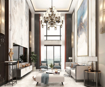 New Chinese Style A Living Room-ID:886172067