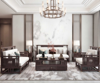 New Chinese Style A Living Room-ID:237019065