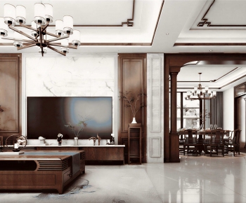 New Chinese Style A Living Room-ID:906128977
