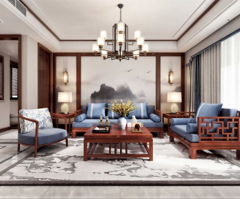 New Chinese Style A Living Room-ID:777158026