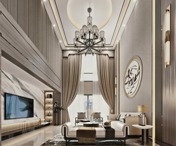 New Chinese Style A Living Room-ID:493830929