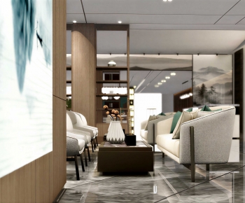 New Chinese Style A Living Room-ID:727460449
