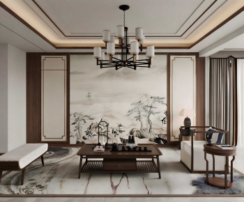 New Chinese Style A Living Room-ID:978529542
