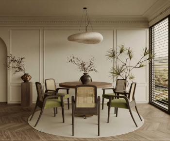 Wabi-sabi Style Dining Room-ID:884660016