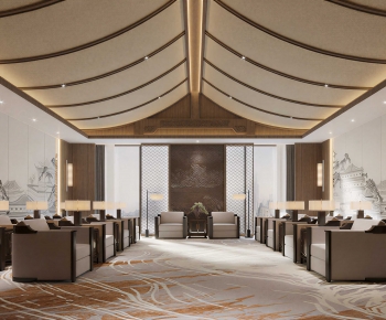 New Chinese Style Office Living Room-ID:916450981