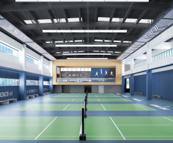 Modern Indoor Badminton Court-ID:379652028